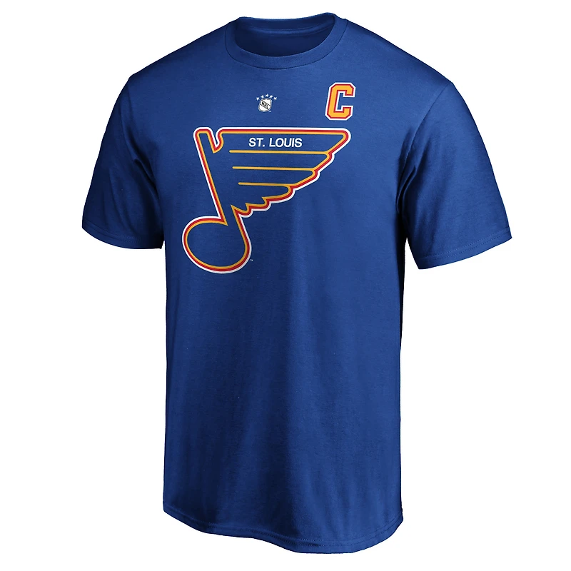 Fanatics pour hommes Wayne Gretzky bleu St. Louis Blues Authentic Stack Nom et numéro du joueur retraité T-shirt