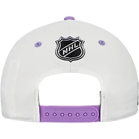 Casquette ajustable pour homme Fanatics St. Louis Blues Authentic Pro Hockey Fights Cancer blanche/lavande