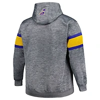 Sweat à capuche rayures Big & Tall Heather Charcoal pour hommes, St. Louis Blues