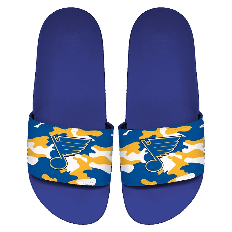 Sandales à enfiler ISlide St. Louis Blues Camo Motto pour hommes