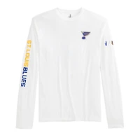 T-shirt à manches longues Adam des Blues de St. Louis pour homme Johnnie-O White
