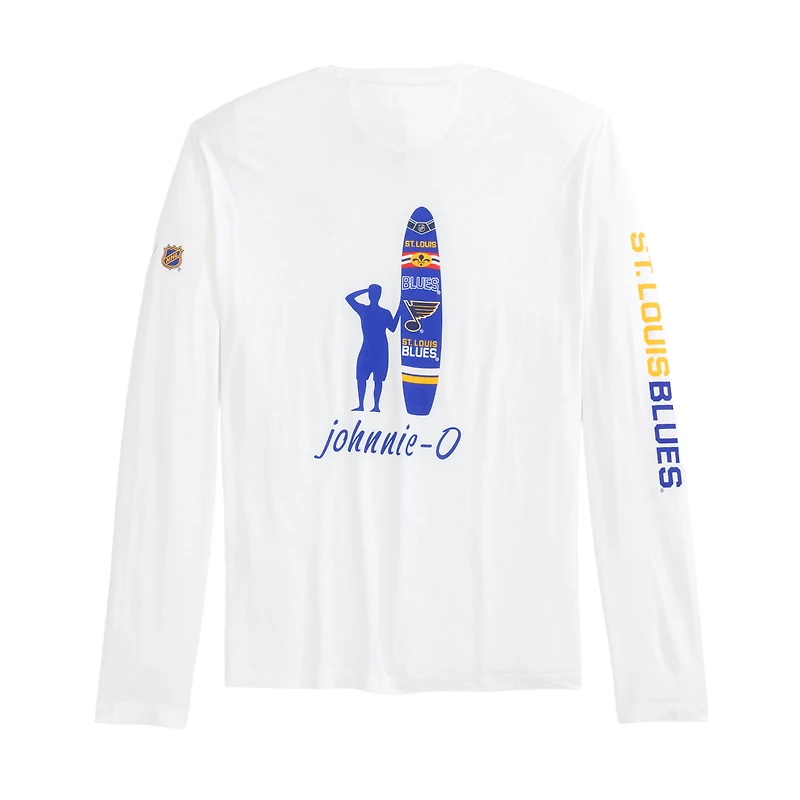 T-shirt à manches longues Adam des Blues de St. Louis pour homme Johnnie-O White