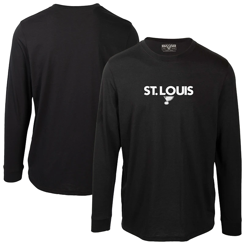 T-shirt à manches longues Oscar City Capsule pour homme des Blues de St. Louis, noir