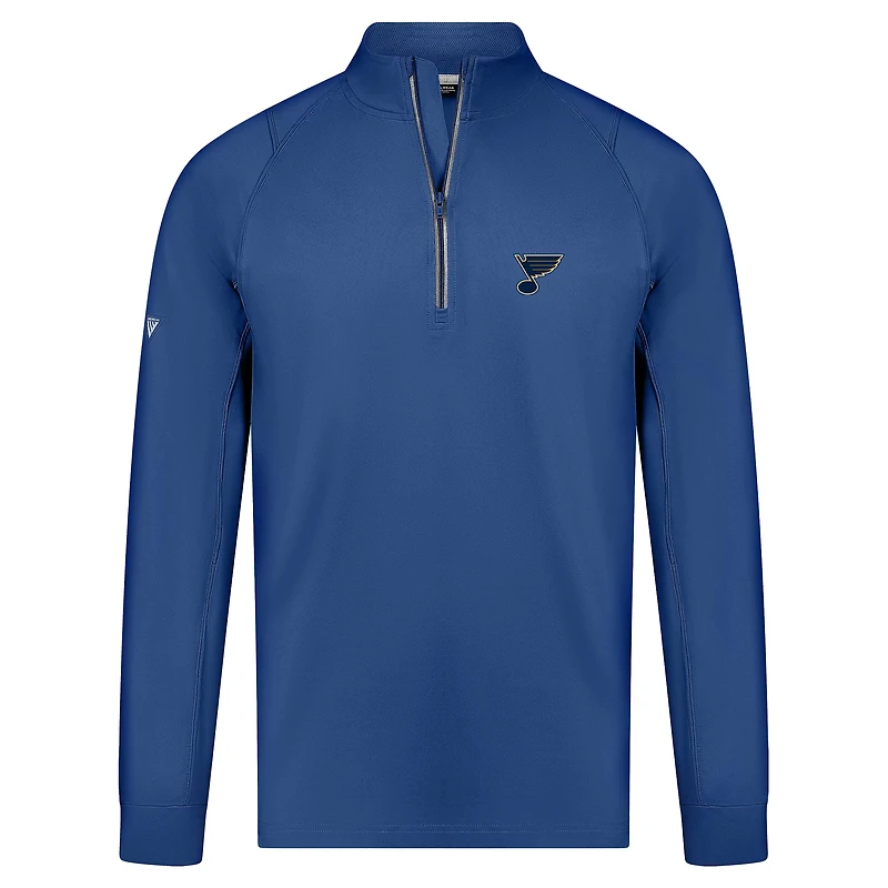 Men's Levelwear Blue St. Louis Blues Theory Insignia Core Raglan Quarter-Zip Pullover Top