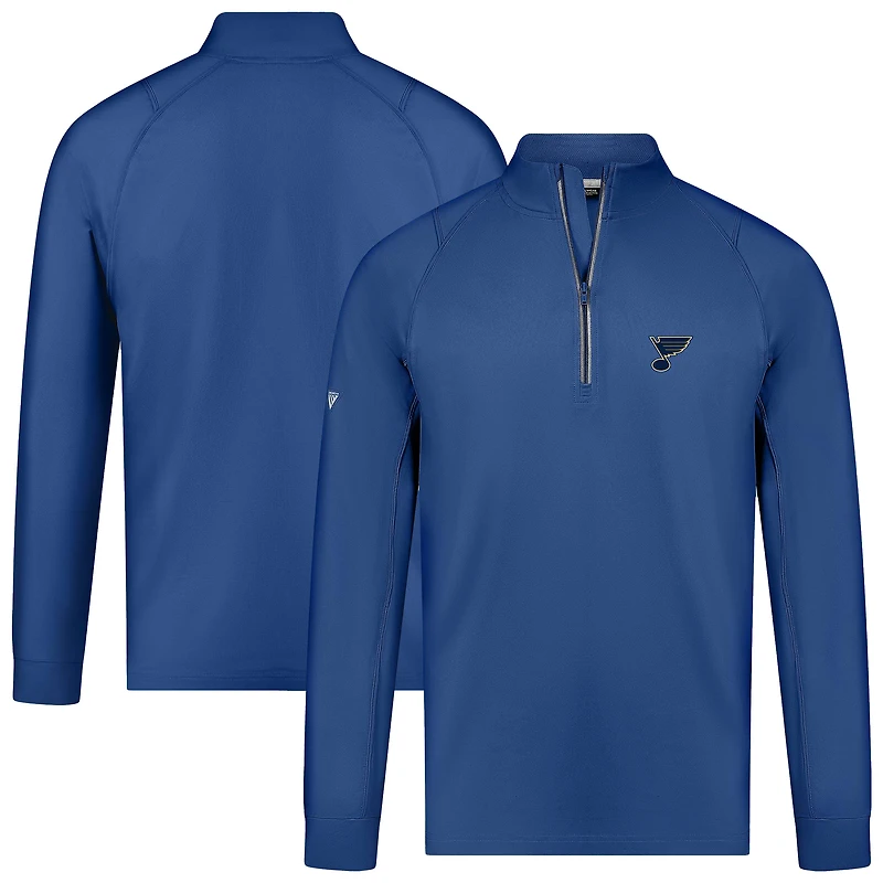 Men's Levelwear Blue St. Louis Blues Theory Insignia Core Raglan Quarter-Zip Pullover Top