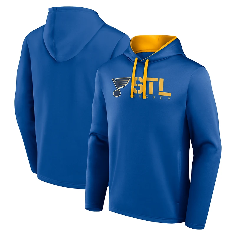 Sweat à capuche bleu athlétique avec logo pour homme des Blues de Saint-Louis