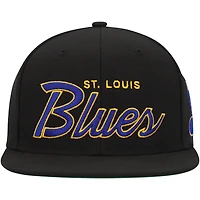 Men's Mitchell & Ness Black St. Louis Blues Core Team Script 2.0 Snapback Hat
