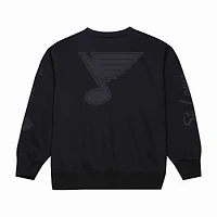 Men's Mitchell & Ness Black St. Louis Blues Phantom Fleece Crew Neck Sweatshirt