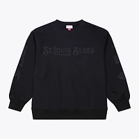 Men's Mitchell & Ness Black St. Louis Blues Phantom Fleece Crew Neck Sweatshirt