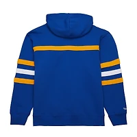Sweat à capuche bleu Mitchell & Ness pour homme avec slogan de l'entraîneur-chef des St. Louis Blues