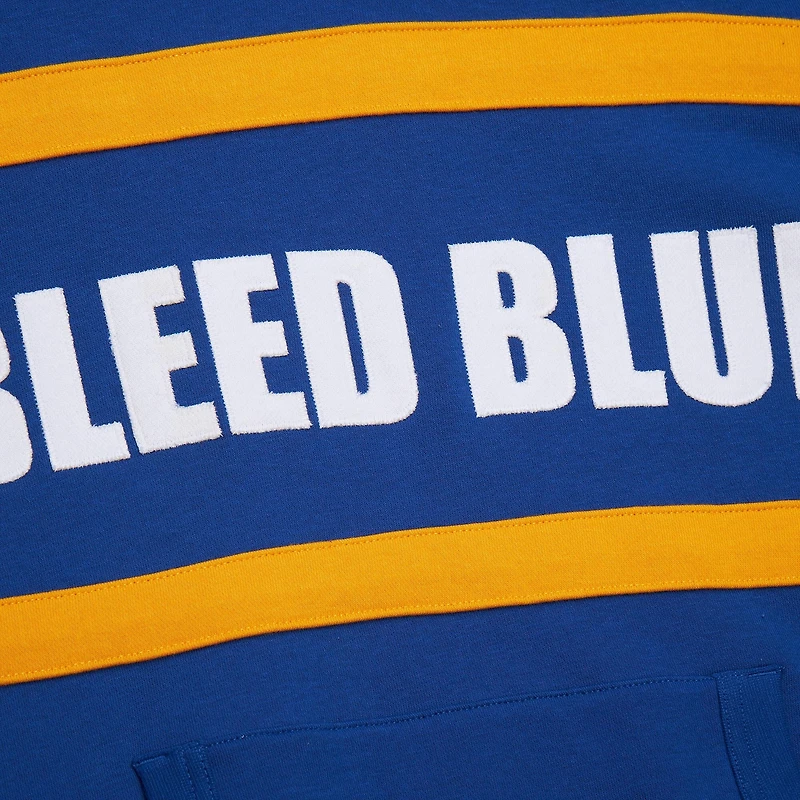 Sweat à capuche bleu Mitchell & Ness pour homme avec slogan de l'entraîneur-chef des St. Louis Blues