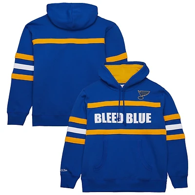 Sweat à capuche bleu Mitchell & Ness pour homme avec slogan de l'entraîneur-chef des St. Louis Blues