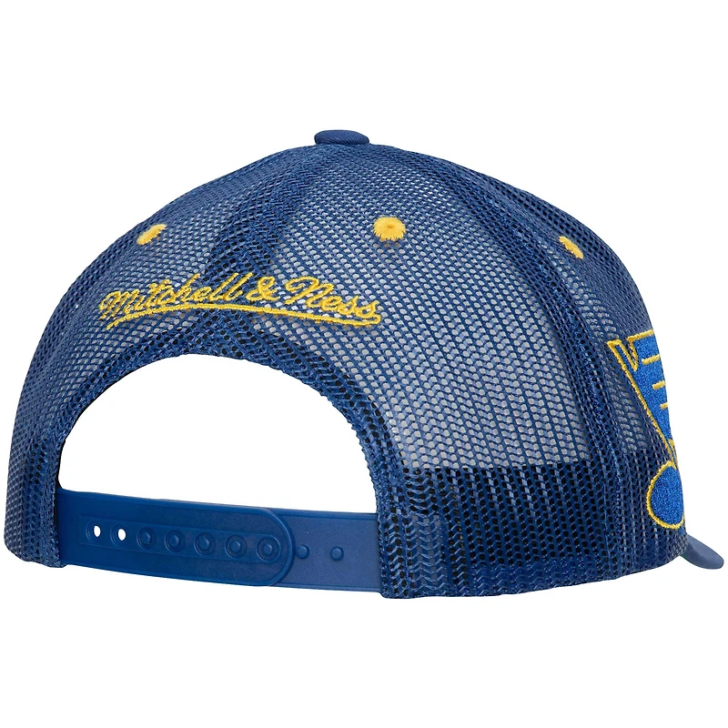 Men's Mitchell & Ness Blue St. Louis Blues Team Seal Trucker Snapback Hat