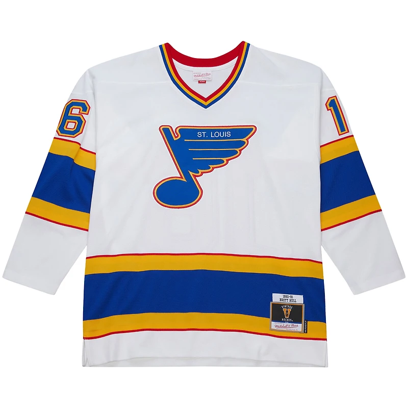 Men's Mitchell & Ness Brett Hull White St. Louis Blues 1990-91 Power Play Jersey