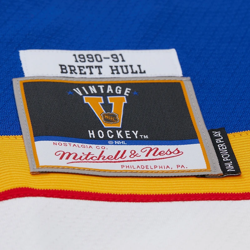 Men's Mitchell & Ness Brett Hull White St. Louis Blues 1990-91 Power Play Jersey