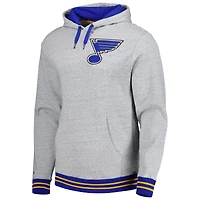 Men's Mitchell & Ness  Heather Gray St. Louis Blues Classic French Terry Pullover Hoodie