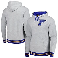 Men's Mitchell & Ness  Heather Gray St. Louis Blues Classic French Terry Pullover Hoodie