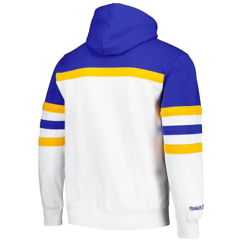 Men's Mitchell & Ness White/Blue St. Louis Blues Head Coach Pullover Hoodie