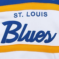 Sweat à capuche Mitchell & Ness pour hommes, blanc/bleu, entraîneur-chef des Blues de St. Louis