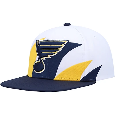 Casquette Snapback Vintage Sharktooth Mitchell & Ness pour homme, blanc/bleu marine St. Louis Blues