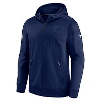 Men's Navy St. Louis Blues Authentic Pro Travel & Training Full-Zip Hoodie