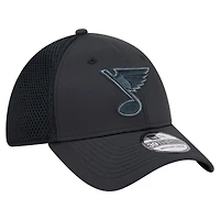 Men's New Era  Black St. Louis Blues Blackout 39THIRTY Flex Fit Hat