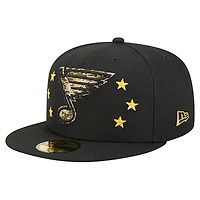 Men's New Era  Black St. Louis Blues Military Appreciation Digital Camo Stars 59FIFTY Fitted Hat