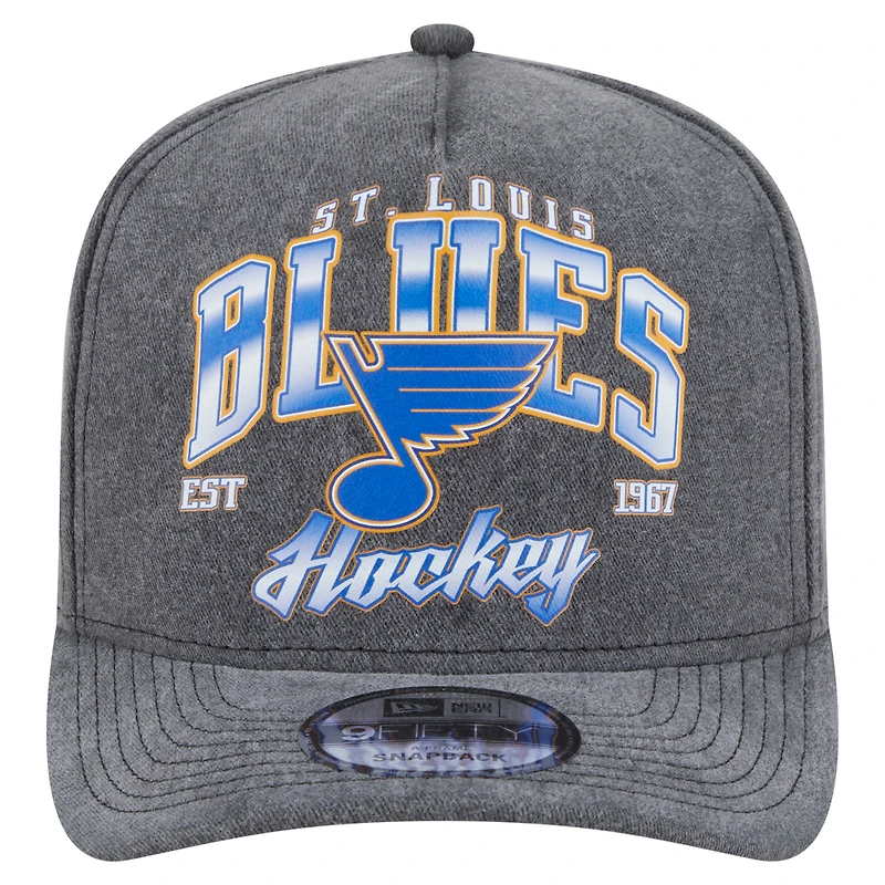 Casquette New Era 9FIFTY pré-courbée à visière snapback anthracite des Blues de Saint-Louis pour homme