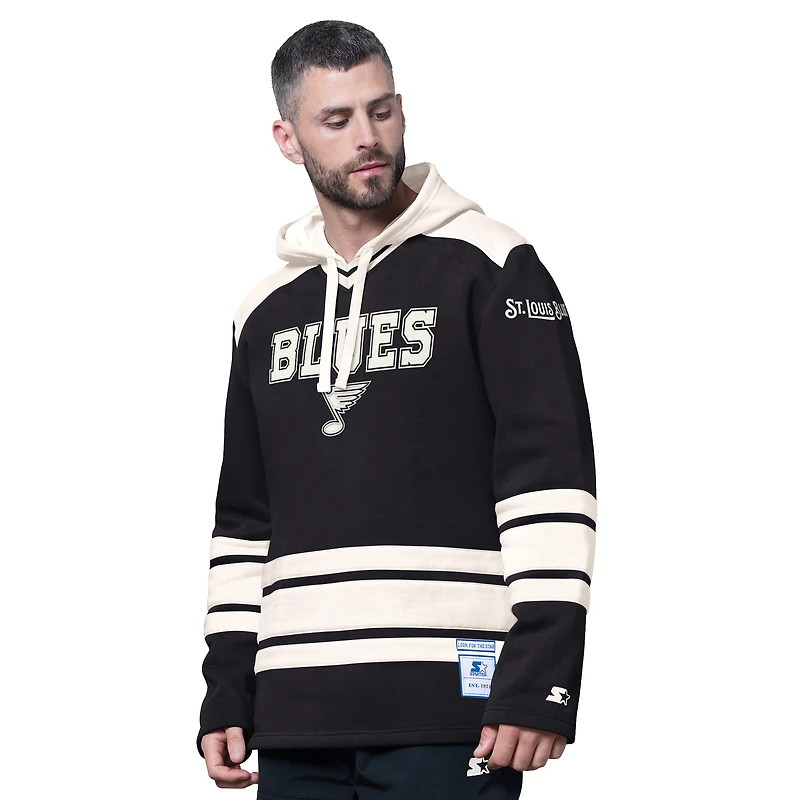 Men's Starter  Black St. Louis Blues Slapshot Fashion Hoodie
