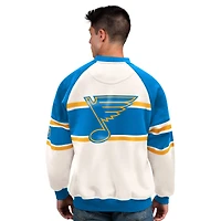Sweat-shirt ras du cou en molleton blanc de défense des Blues Saint-Louis pour homme