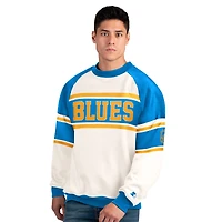 Sweat-shirt ras du cou en molleton blanc de défense des Blues Saint-Louis pour homme