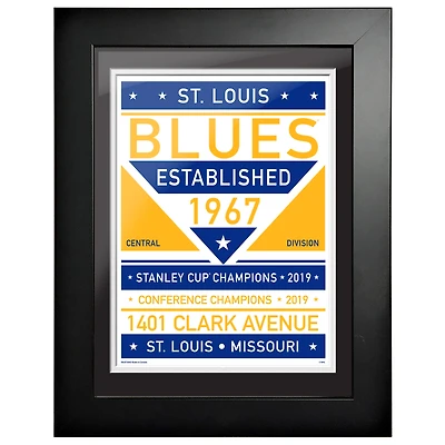 St. Louis Blues - 12'' x 16'' Dual Tone Framed Artwork