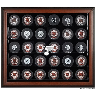 Vitrine de présentation marron pour 30 rondelles des Blues de St. Louis