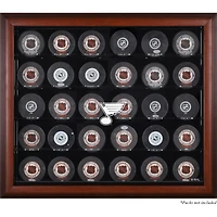 Vitrine de présentation en acajou pour 30 rondelles des Blues de St. Louis