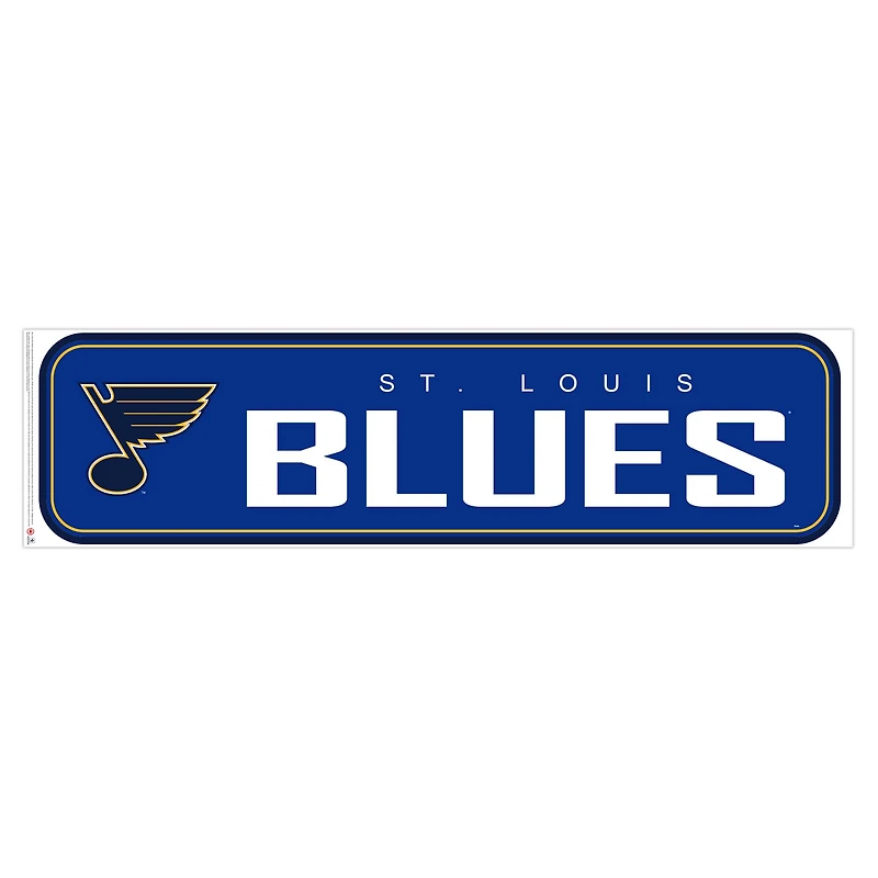 St. Louis Blues - Décalcomanie murale longue conception repositionnable de l'équipe 90'' x 23''