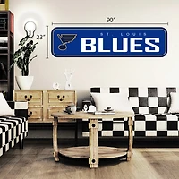 St. Louis Blues - Décalcomanie murale longue conception repositionnable de l'équipe 90'' x 23''