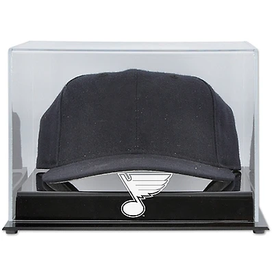 Vitrine de présentation en acrylique pour casquette avec logo de l'équipe des Blues de St. Louis