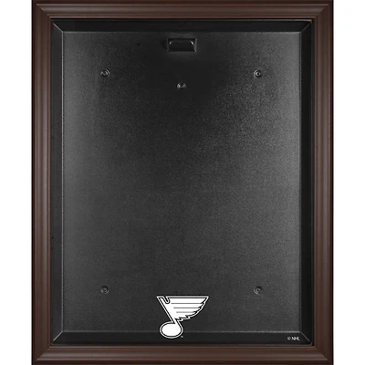 Vitrine de présentation du maillot avec logo encadré marron des Blues de St. Louis