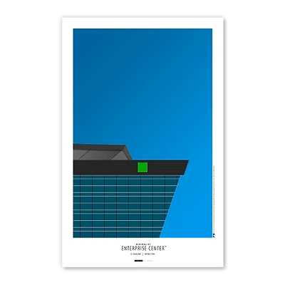 Affiche de stade minimaliste St. Louis Blues Enterprise Center 11'' x 17 '' Impression artistique