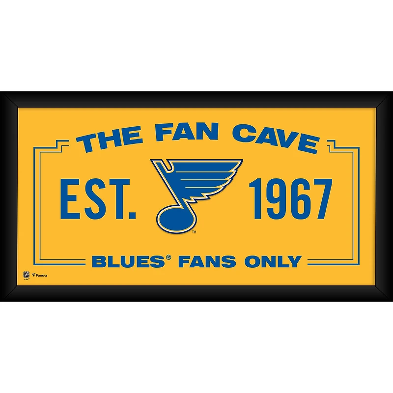 Collage de grottes de fans encadré 10" x 20" des Blues de St. Louis