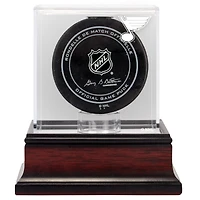 Vitrine avec logo de rondelle de hockey en acajou des Blues de St. Louis
