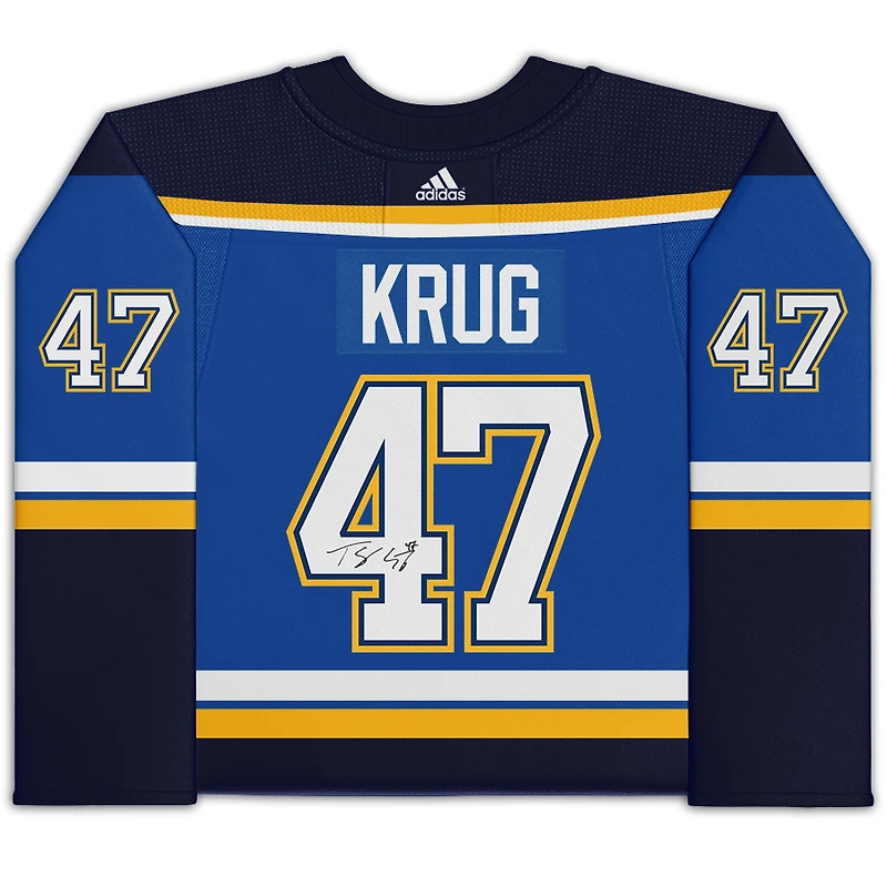 Torey Krug St. Louis Blues Autographed Blue Adidas Authentic Jersey