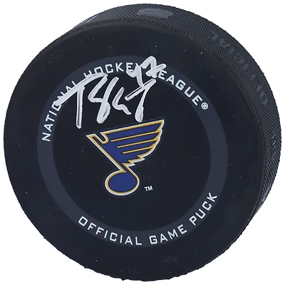 Rondelle de match officielle autographiée par Torey Krug des Blues de St. Louis
