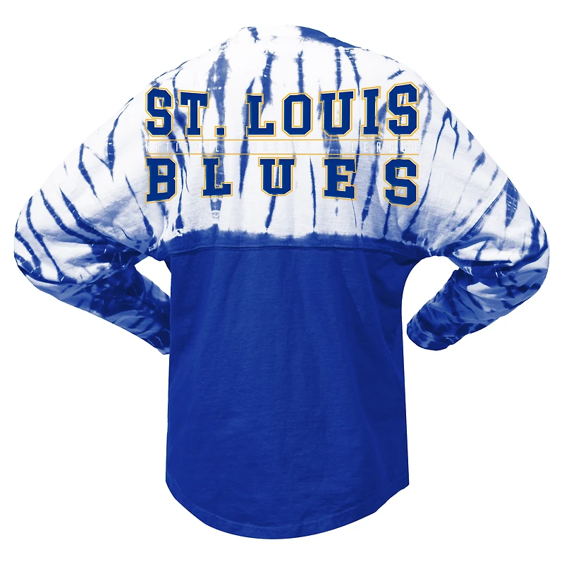 T-shirt unisexe Spirit Jersey bleu St. Louis Blues Crystal Half Dye à manches longues