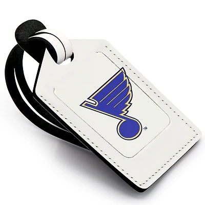 Étiquette de bagage en cuir personnalisée St. Louis Blues blanc