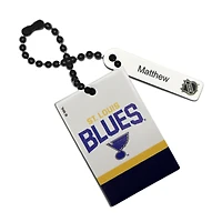 Étiquette de sac rectangle en cuir blanc St. Louis Blues personnalisée