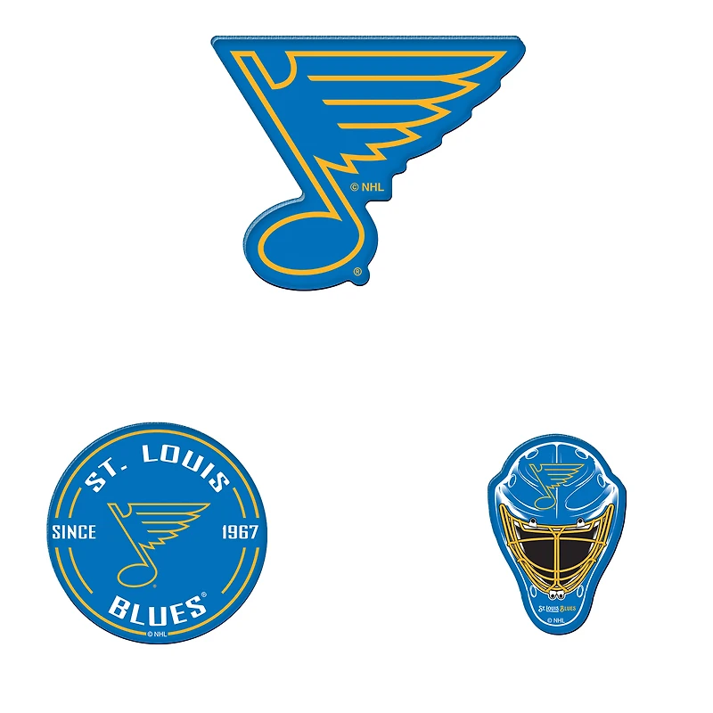WinCraft St. Louis Blues Lot de 3 aimants de réfrigérateur de qualité supérieure