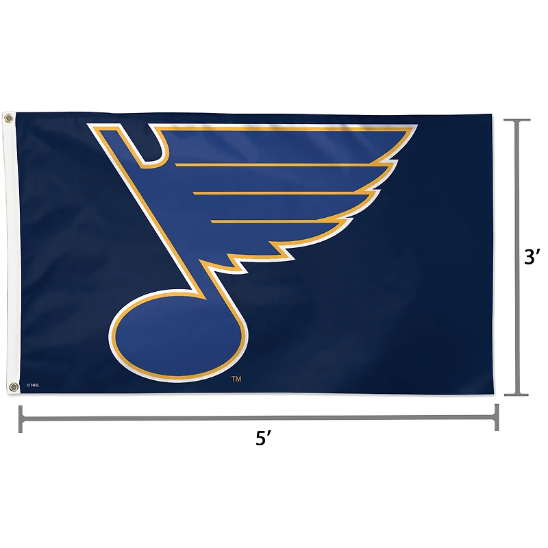 WinCraft St. Louis Blues Drapeau avec logo de luxe 3' x 5'
