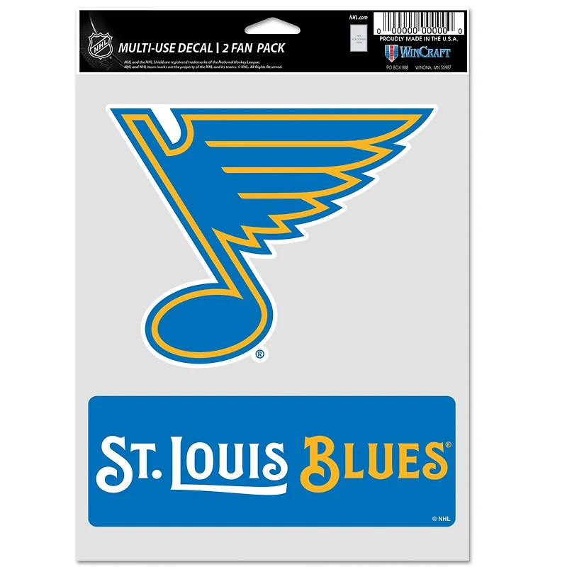 WinCraft  St. Louis Blues Two-Pack Fan Decal Set