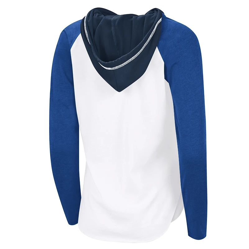 T-shirt à capuche manches longues raglan G-III 4Her par Carl Banks pour femme, blanc, motif St. Louis Blues VIP